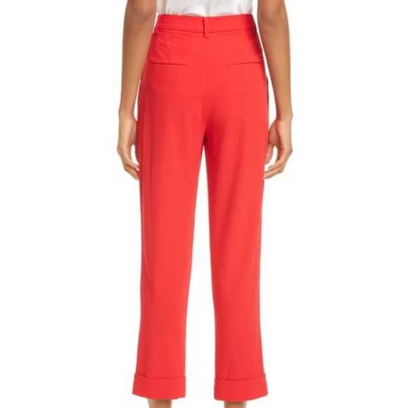 ALICE + OLIVIA Ardell Pleated Straight-Leg Pants Red size 6. - Picture 3 of 8